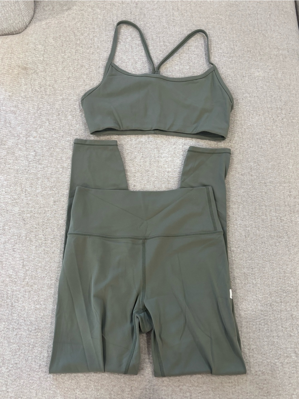 Vuori Olive Active Bra & Bike Shorts Set
